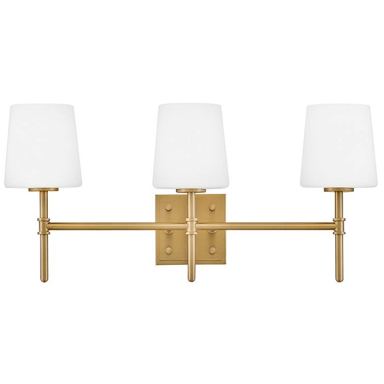 Image 2 Hinkley Bath Saunders Medium Three Light Vanity 23" Lacquered Brass more views