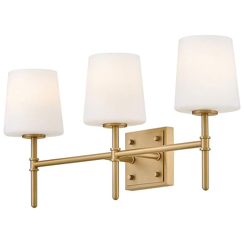 Image 5 Hinkley Bath Saunders Medium Three Light Vanity 23" Lacquered Brass more views