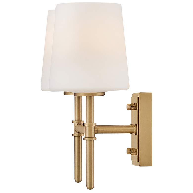 Image 4 Hinkley Bath Saunders Small Two Light Vanity 13.75" Lacquered Brass more views