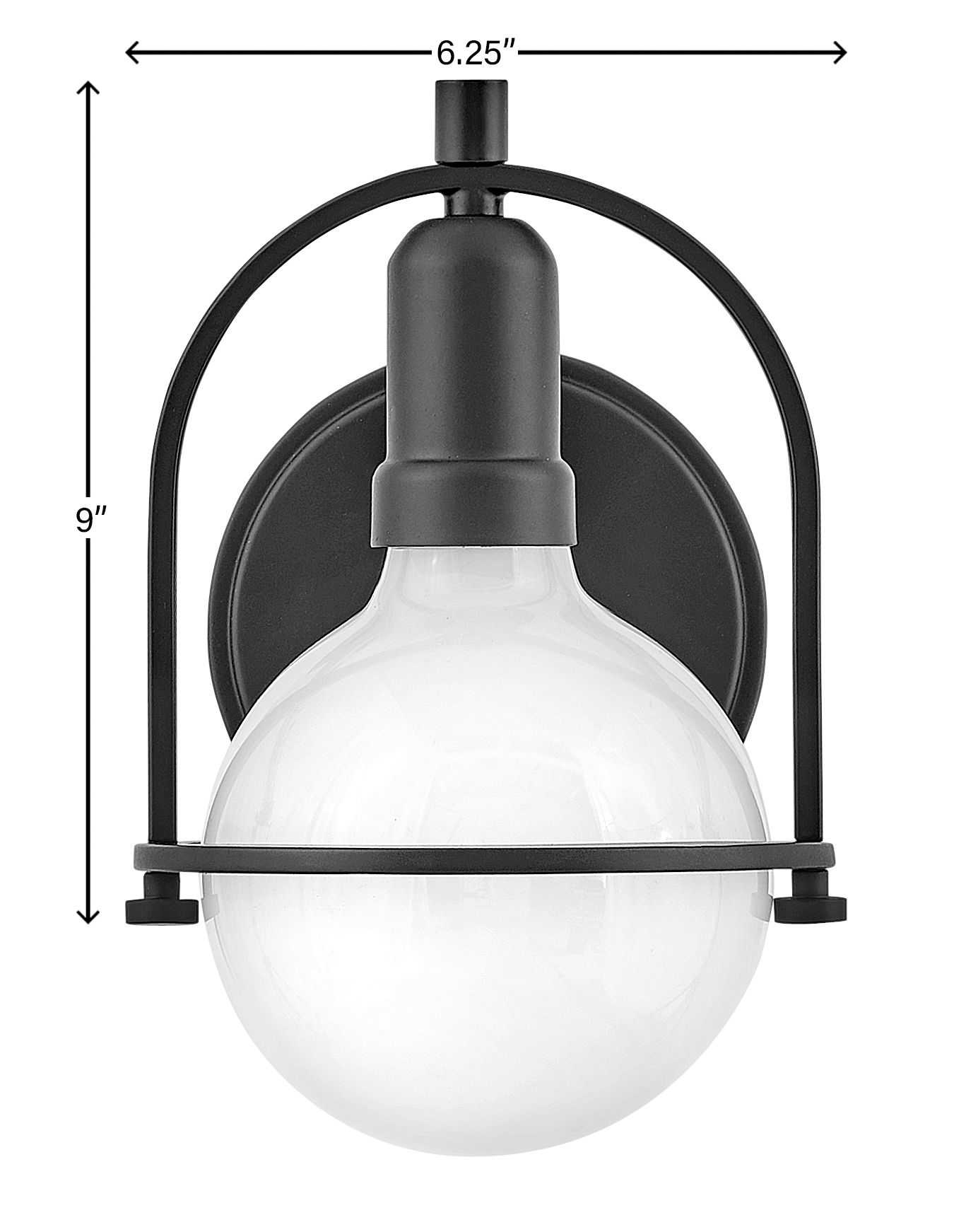 Hinkley Bath Somerset Small Single Light Vanity 6" Black