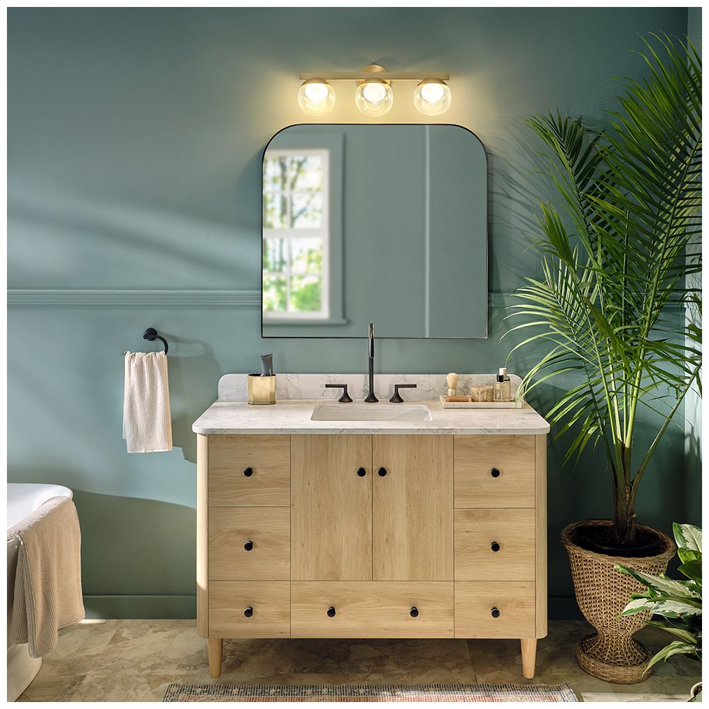 Hinkley Bath Sunni Medium Three Light Vanity 24" Lacquered Brass