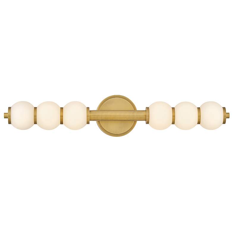 Image 1 Hinkley Bath Trigo Large LED Sconce 6" Lacquered Brass