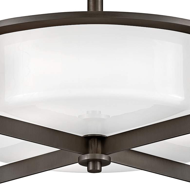 Image 2 Hinkley Baxley 15 1/4" Black Oxide White Glass Ceiling Light more views
