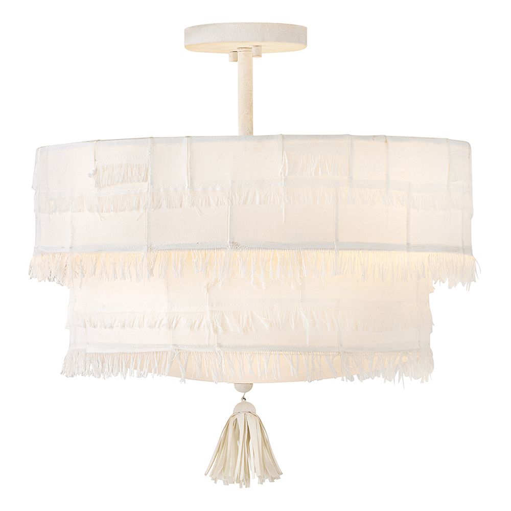 Hinkley Baya 18" Wide Textured Plaster 2-Tier Ceiling Light