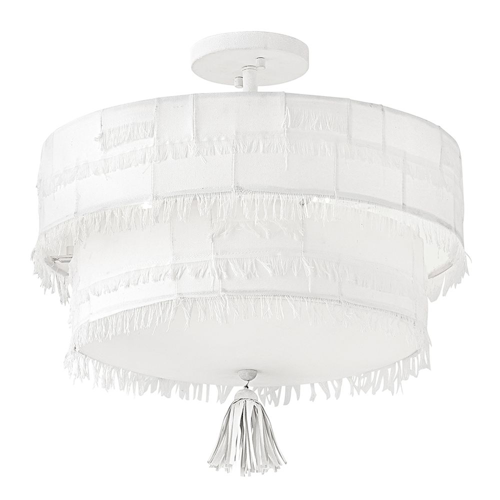 Hinkley Baya 18" Wide Textured Plaster 2-Tier Ceiling Light