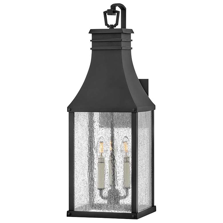 Image 1 Hinkley Beacon Hill 26 1/4" Museum Black Outdoor Lantern Wall Light