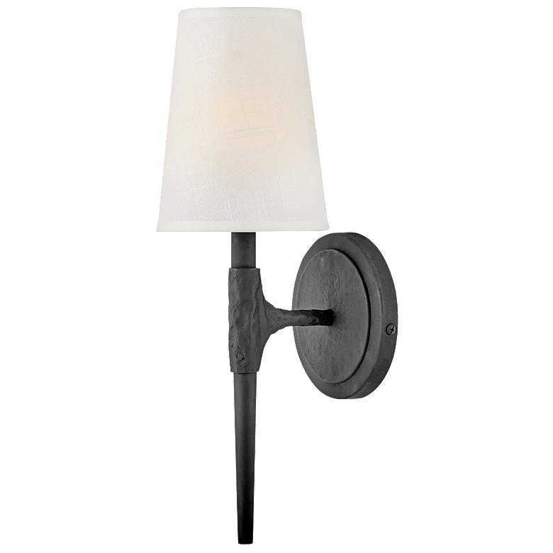 Image 1 Hinkley Beaumont 16 1/4 inch High Black Finish Traditional Wall Sconce