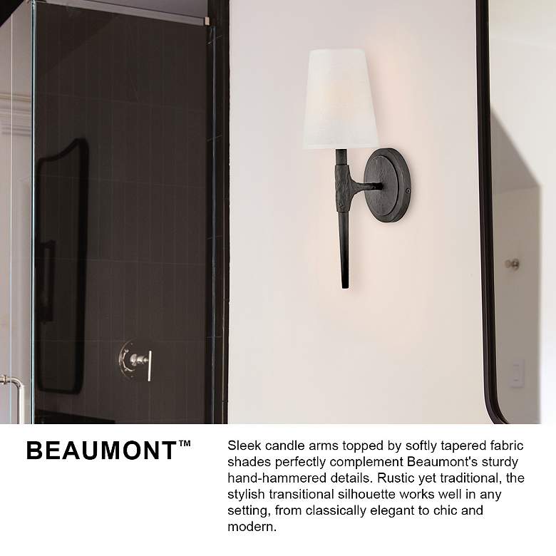 Image 6 Hinkley Beaumont 16 1/4" High Black Finish Traditional Wall Sconce more views