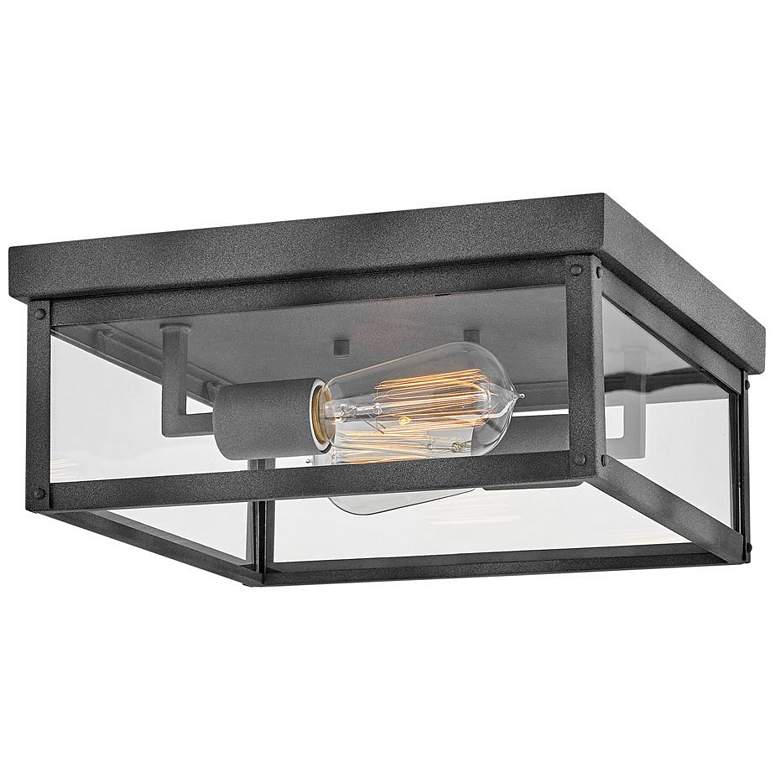 Image 1 Hinkley Beckham 12" Wide Aged Zinc Outdoor Ceiling Light
