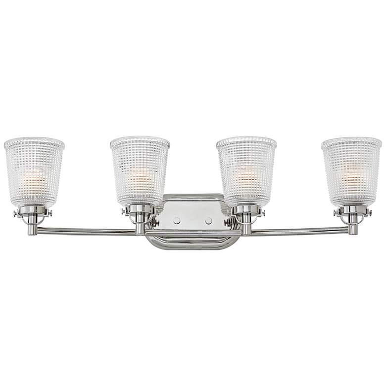 Image 1 Hinkley Bennett 31 3/4"W Polished Nickel 4-Light Bath Light