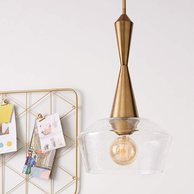 Image 1 Hinkley Bette 12 1/2" Wide Heritage Brass Pendant Light