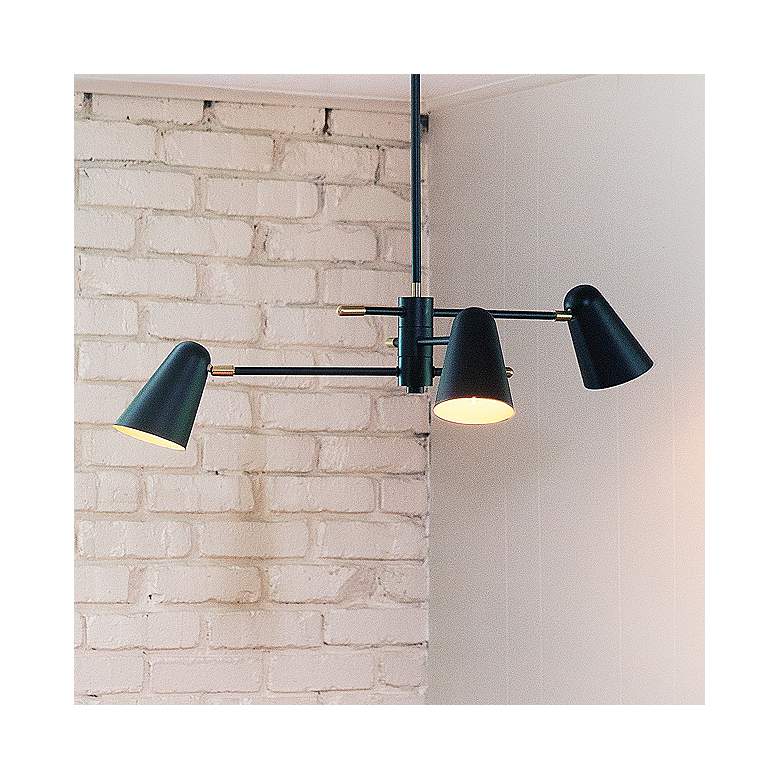 Image 1 Hinkley Birdie 30" Wide Black 3-Light Chandelier