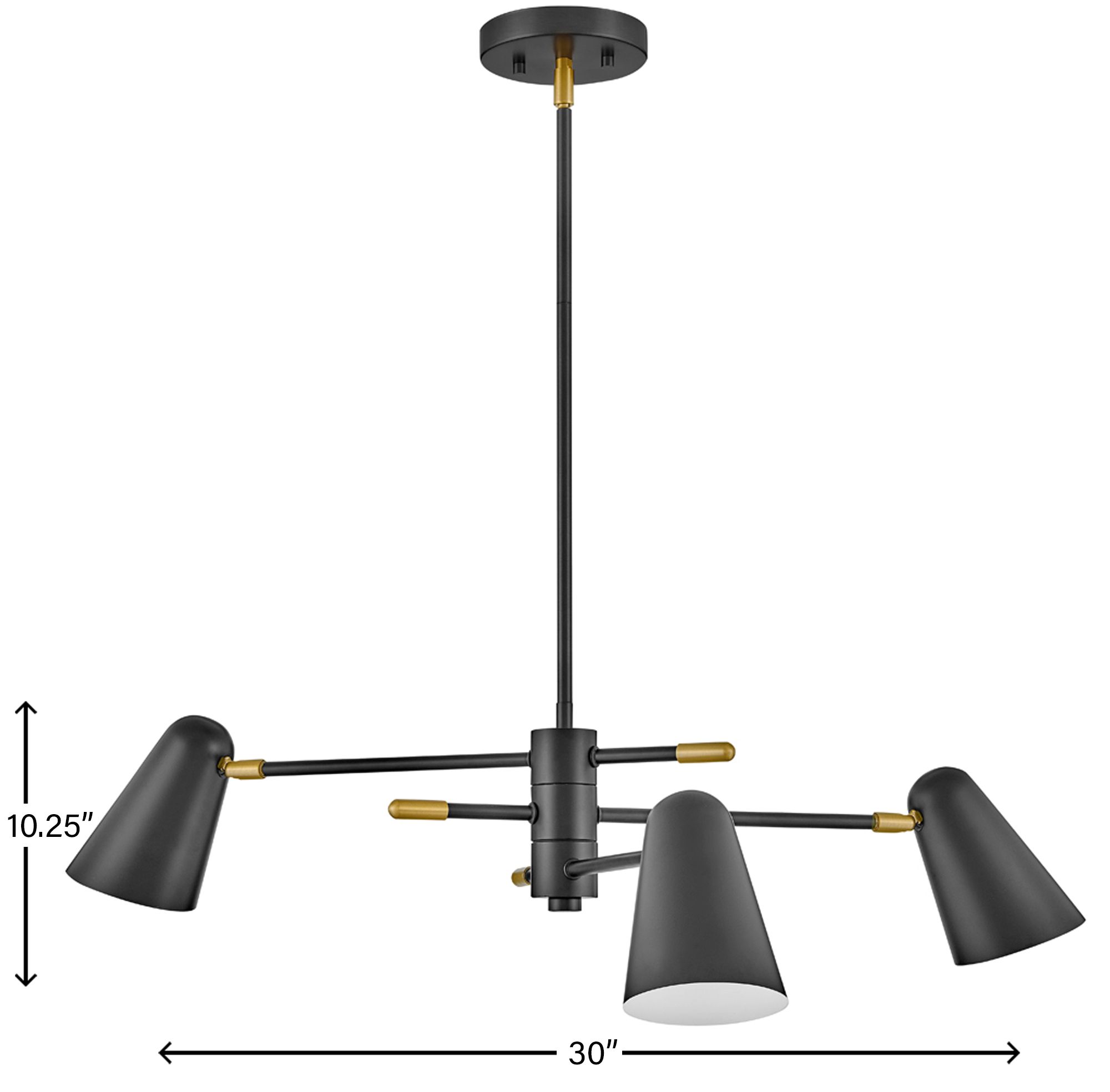 Hinkley Birdie 30" Wide Black 3-Light Chandelier