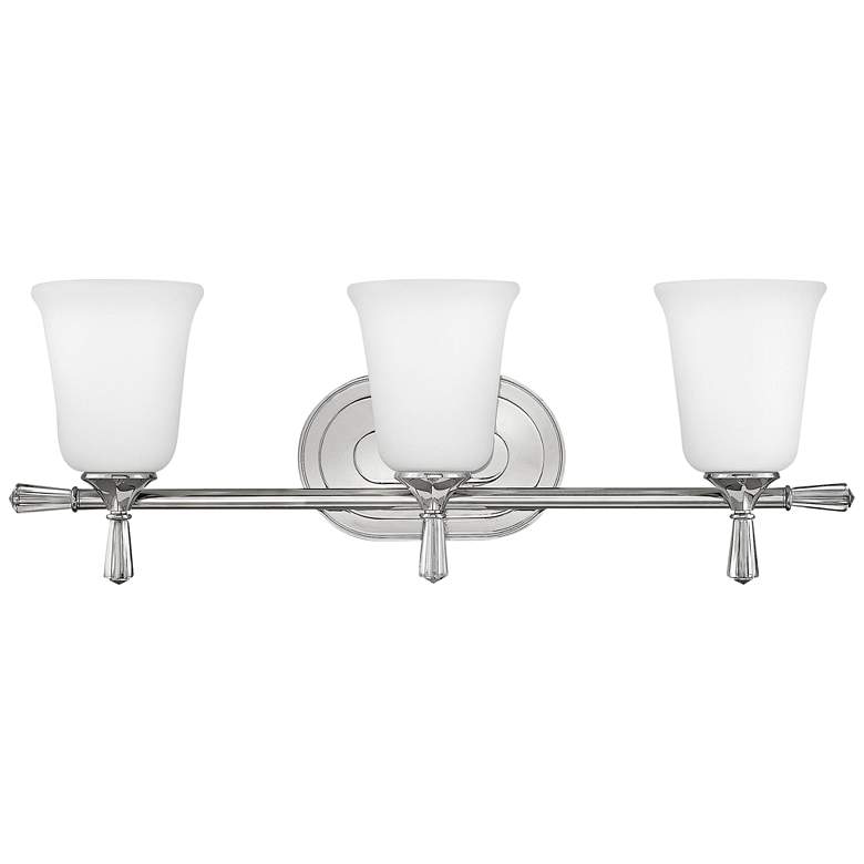 Image 1 Hinkley Blythe 24 3/4"W Polished Nickel 3-Light Bath Light