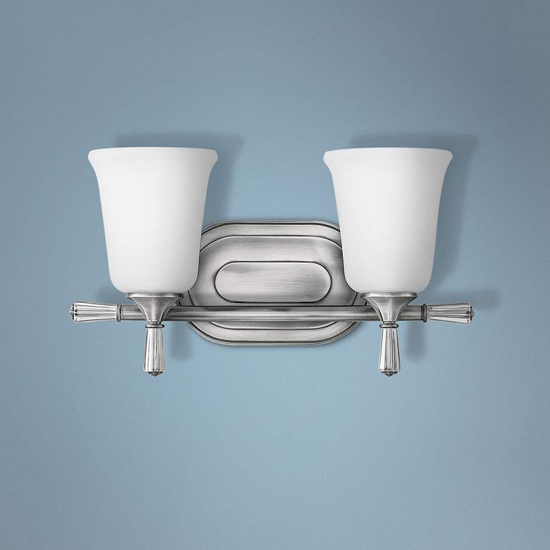 Image 1 Hinkley Blythe 8 3/4"H Antique Nickel 2-Light Wall Sconce