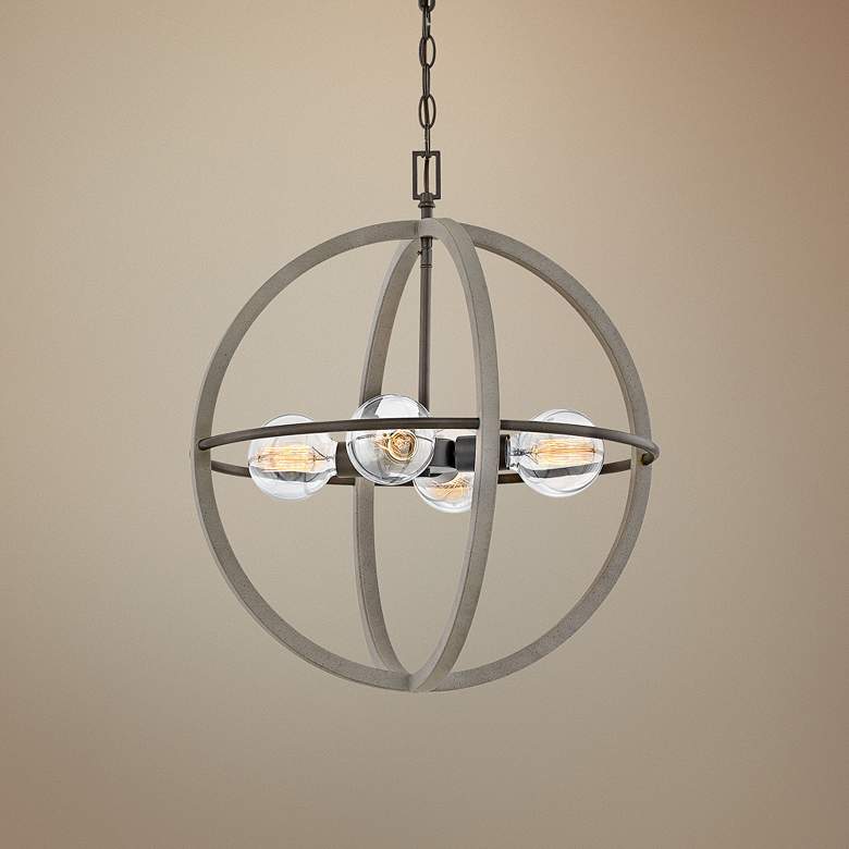 Image 1 Hinkley Bodie 20" Wide Dark Cement 4-Light Orb Pendant Light