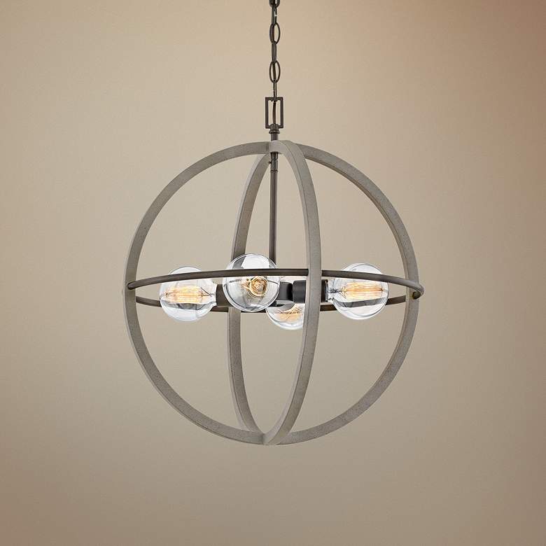 Image 1 Hinkley Bodie 20 inch Wide Dark Cement 4-Light Orb Pendant Light