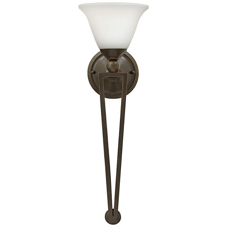 Image 1 Hinkley Bolla 26" High Olde Bronze Opal Wall Sconce