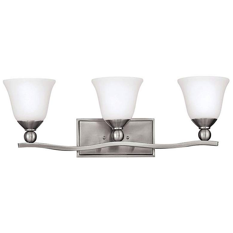 Image 1 Hinkley Bolla 26" Wide 3-Light Brushed Nickel Vanity Bathroom Light
