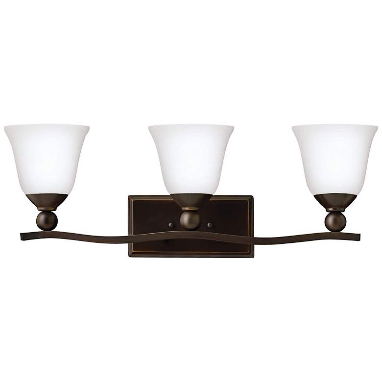 Image 1 Hinkley Bolla 26"W Etched Opal Glass 3-Light Bathroom Light
