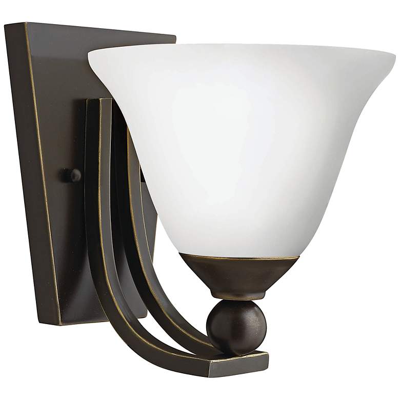 Image 1 Hinkley Bolla 8 1/2 inch High Olde Bronze Opal Wall Sconce