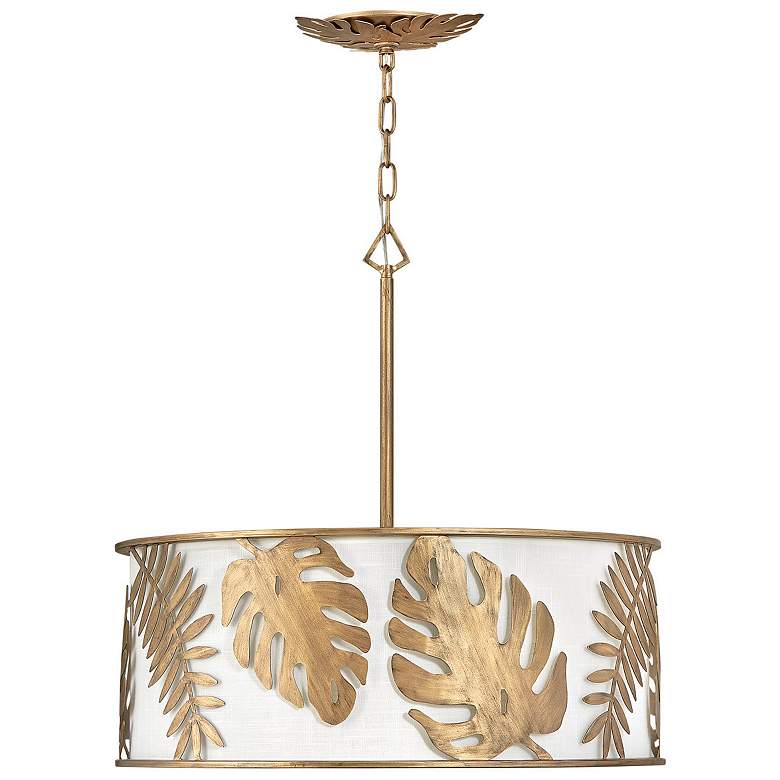 Image 1 Hinkley Botanica 25" Wide Burnished Gold Drum Chandelier