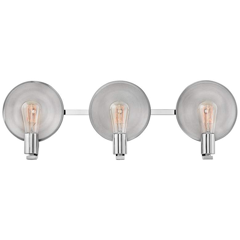 Image 1 Hinkley Boyer 26 3/4"W Polished Nickel 3-Light Bath Light