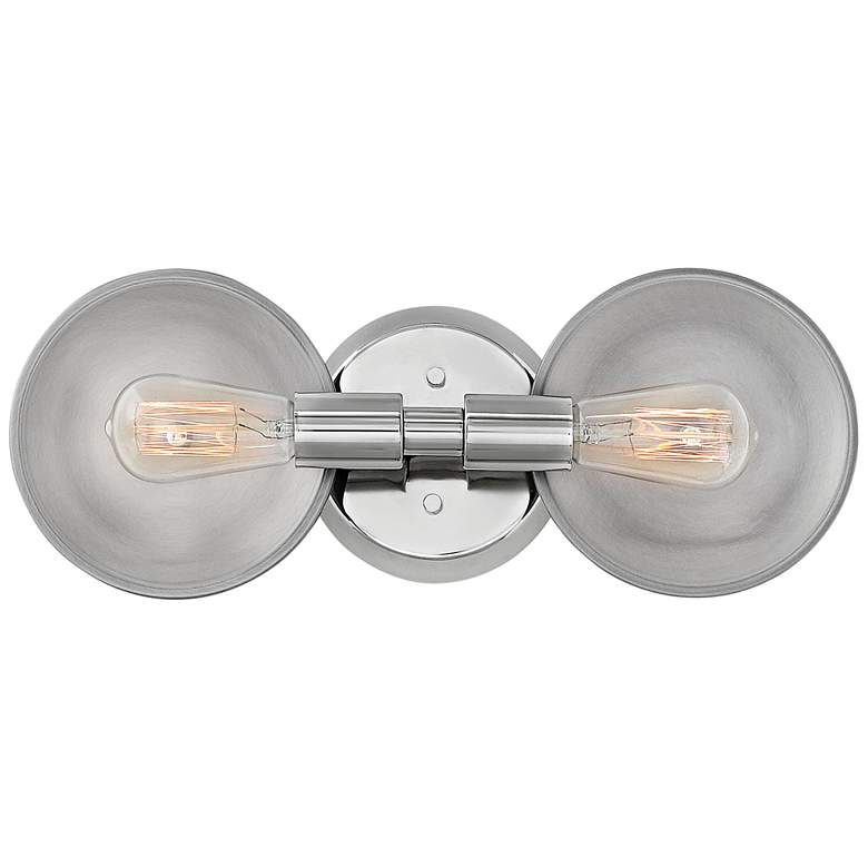 Image 1 Hinkley Boyer 7" High Polished Nickel 2-Light Wall Sconce
