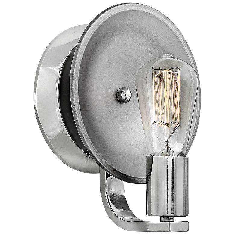 Image 1 Hinkley Boyer 9" High Polished Nickel Wall Sconce
