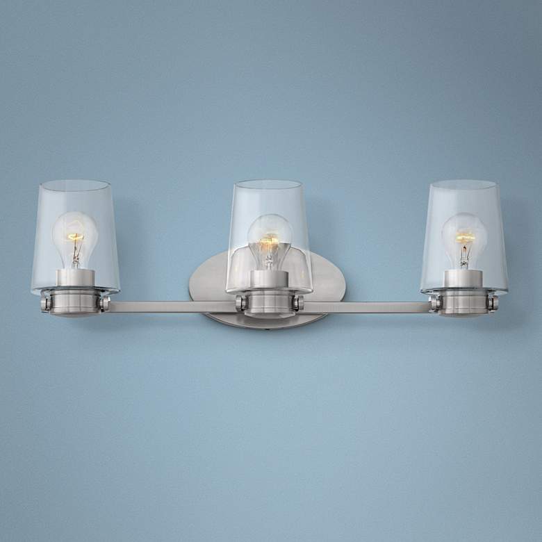 Image 1 Hinkley Branson 24 1/4"W Brushed Nickel 3-Light Bath Light