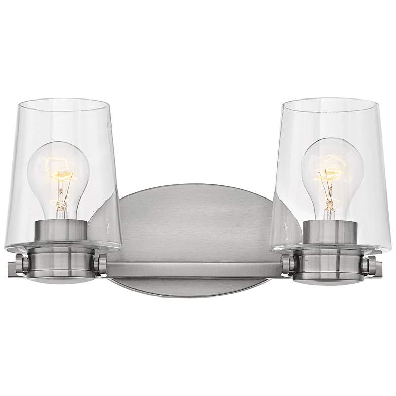 Image 1 Hinkley Branson 7 1/4"H Brushed Nickel 2-Light Wall Sconce