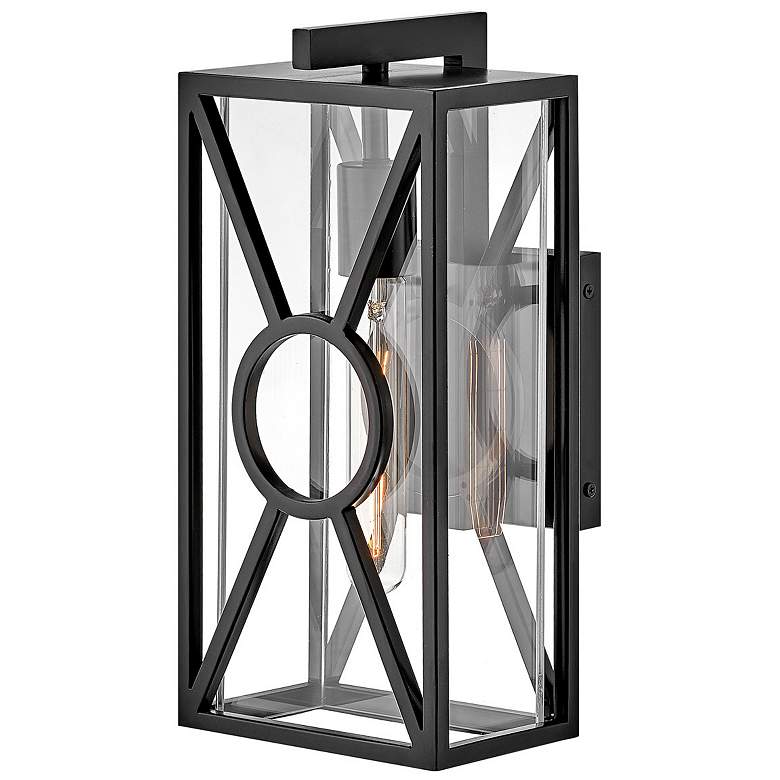 Image 1 Hinkley Brixton 14" High Black Outdoor Wall Light