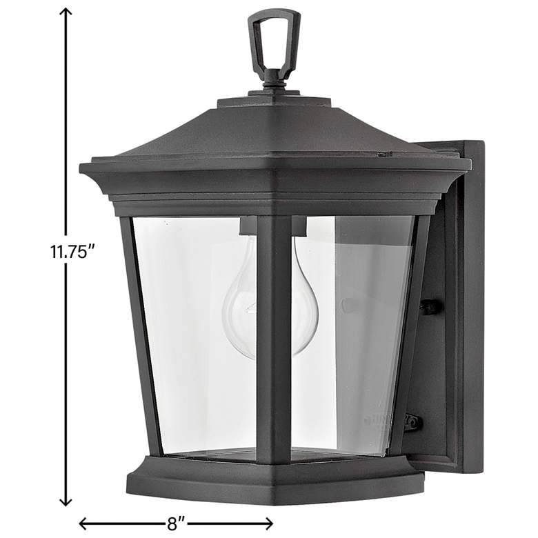 Image 6 Hinkley Bromley 12" High Black Finish Small Outdoor Wall Lantern Light more views