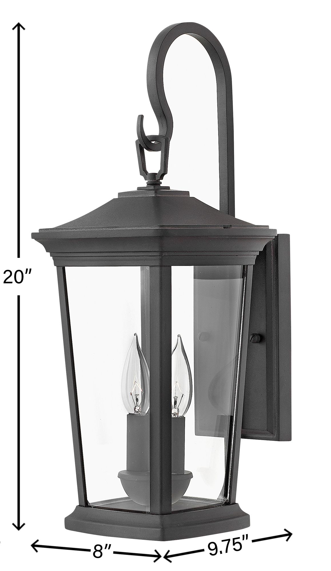 Hinkley Bromley 20" High Museum Black Outdoor Lantern Wall Light