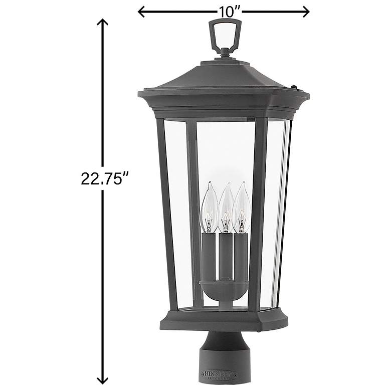 Image 6 Hinkley Bromley 22 3/4"H Museum Black 3-Light LED Outdoor Post Light more views