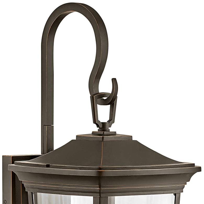 Image 2 Hinkley Bromley 30" Bronze Hook Arm 3-Light Outdoor Lantern Wall Light more views
