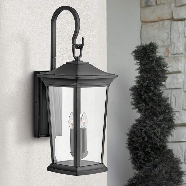 Image 1 Hinkley Bromley 30 inchH Museum Black 3-Light Outdoor Wall Light