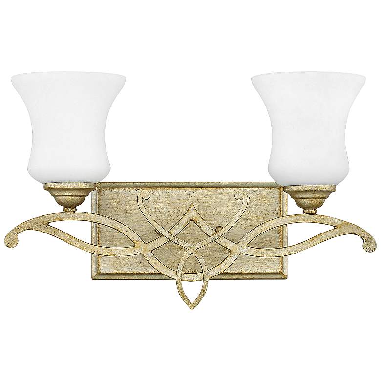 Image 1 Hinkley Brooke 10 1/4 inch High Silver Leaf 2-Light Wall Sconce