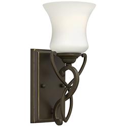 Hinkley Brooke 11 1/2&quot; Traditional Opal Glass Olde Bronze Wall Sconce