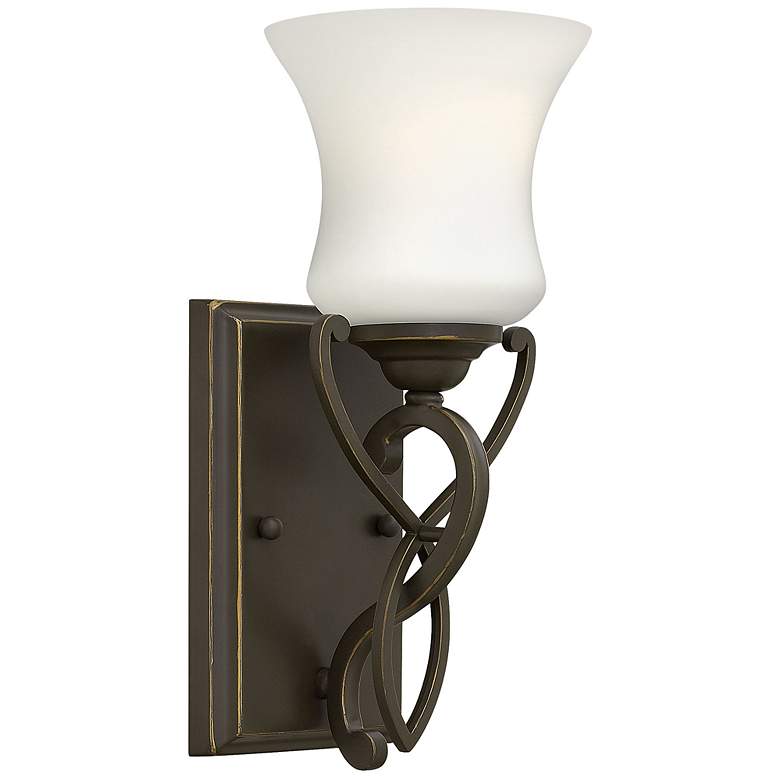Image 2 Hinkley Brooke 11 1/2" Traditional Opal Glass Olde Bronze Wall Sconce
