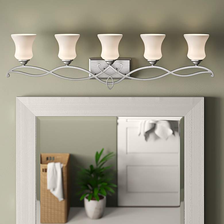 Image 1 Hinkley Brooke 41 1/2" Wide 5-Light Antique Nickel Bath Light