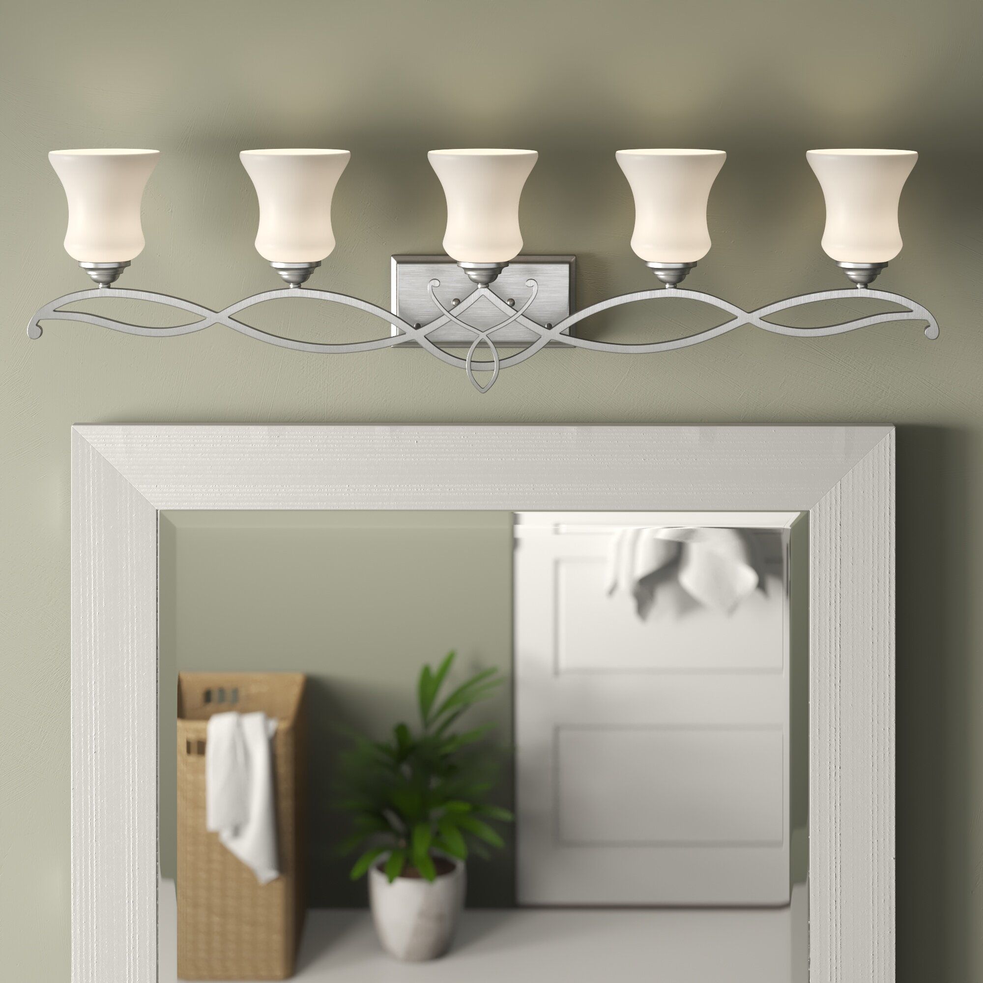 Image 4 Hinkley Brooke 41 1/2" Wide 5-Light Antique Nickel Bath Light more views