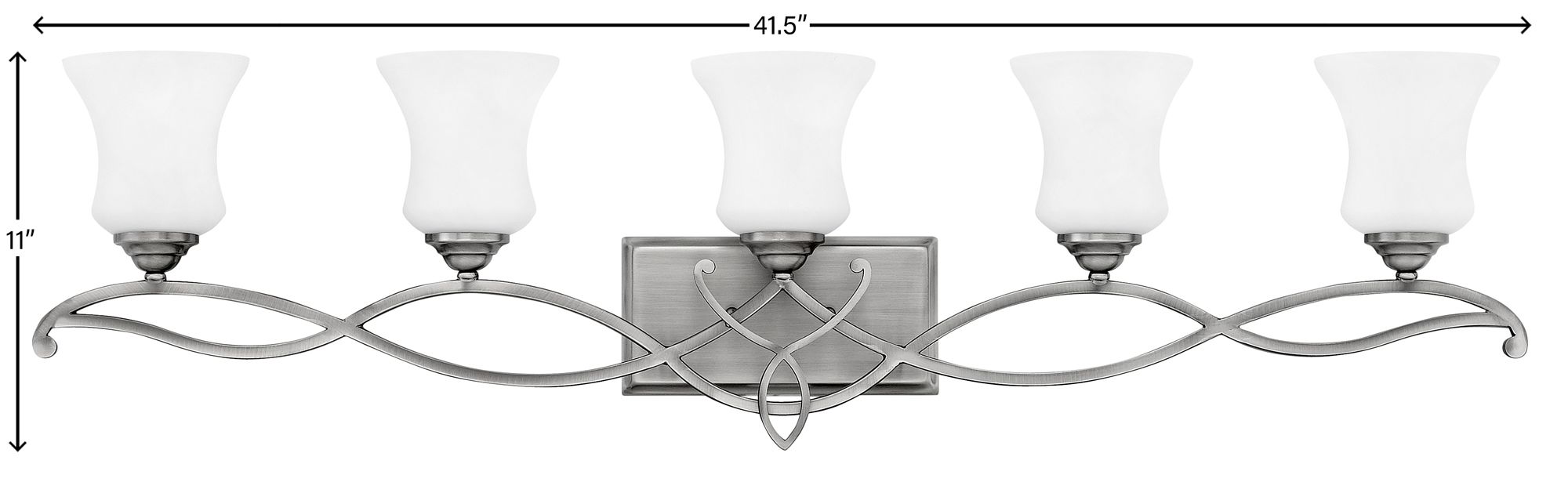 Hinkley Brooke 41 1/2" Wide 5-Light Antique Nickel Bath Light