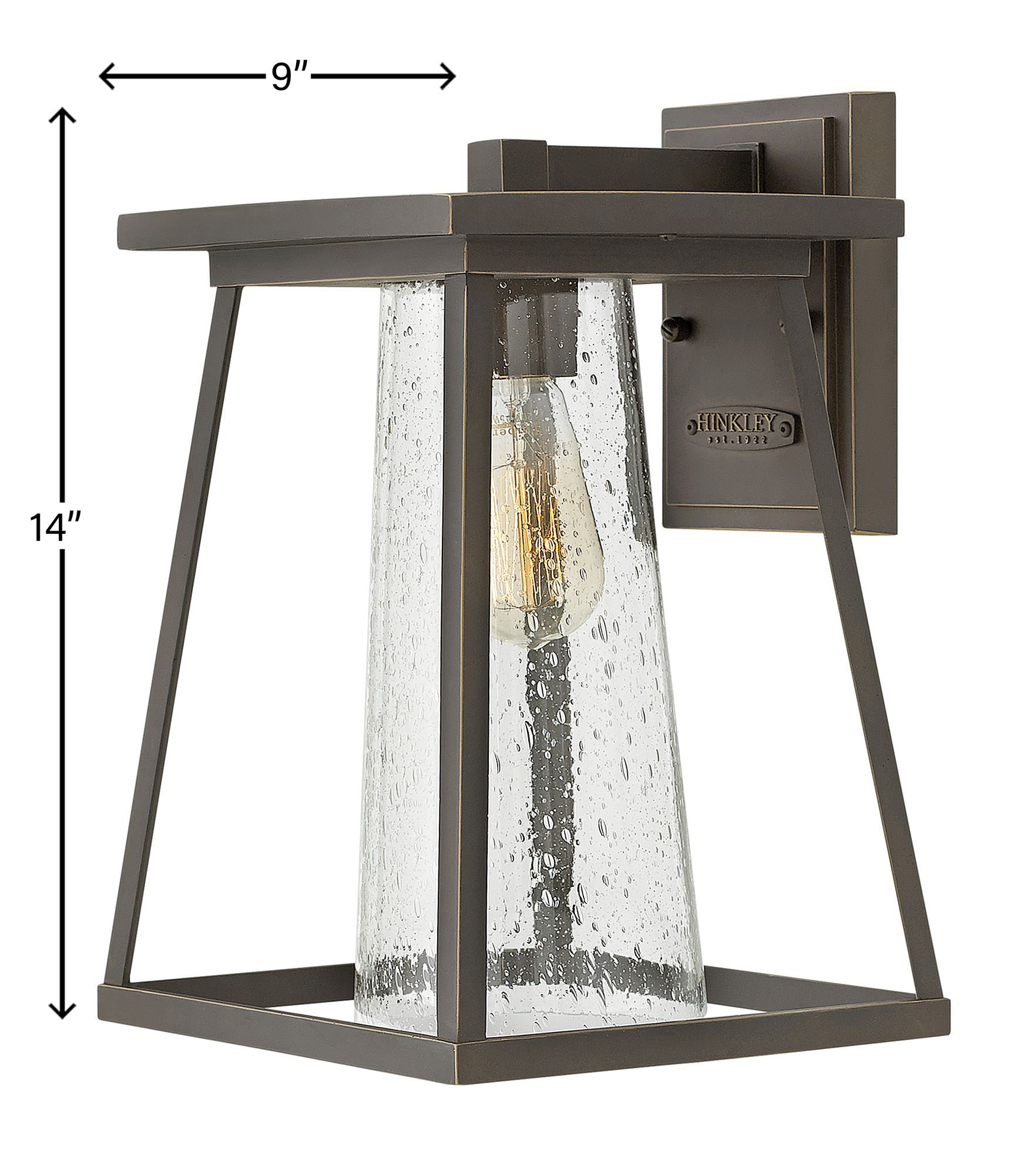 Hinkley Burke 14" High Bronze and Clear Glass Outdoor Wall Light