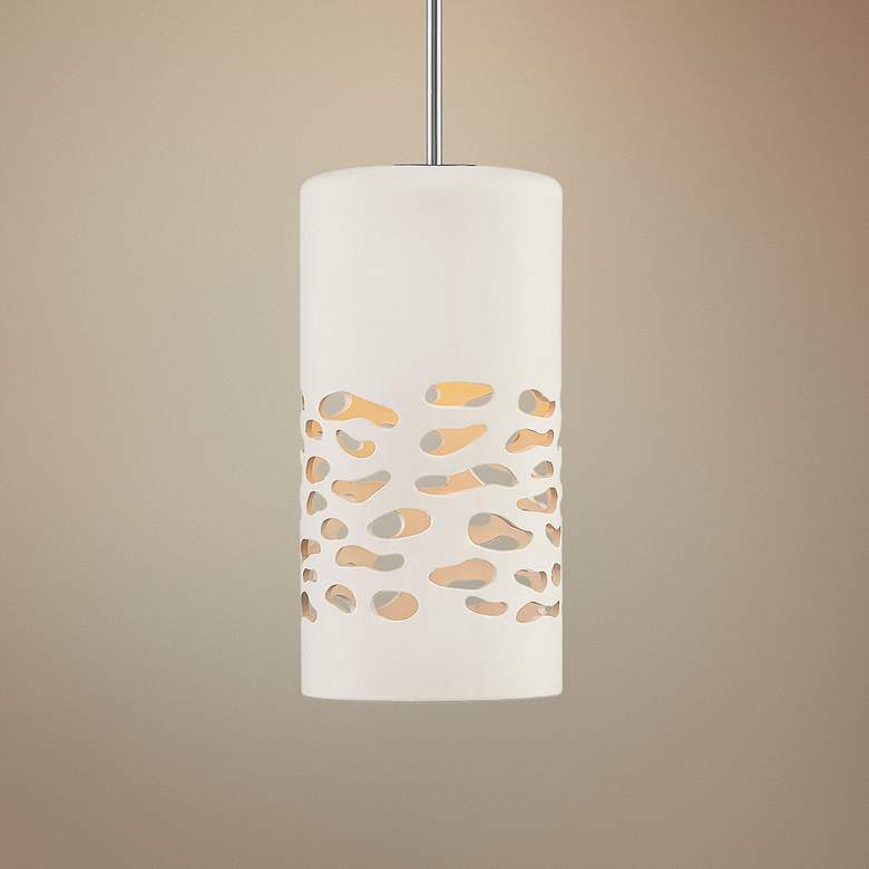 Image 1 Hinkley Calder 7 3/4" Wide White Ceramic Mini Pendant Light