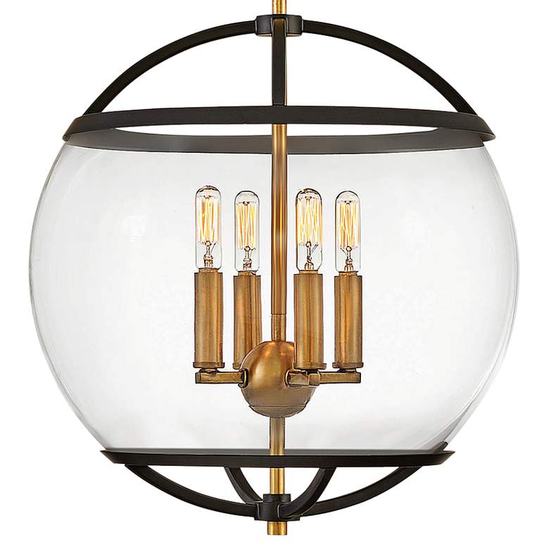 Image 3 Hinkley Calvin 15" Wide Black and Brass 4-Light Orb Pendant more views
