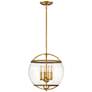 Hinkley Calvin 15" Wide Heritage Brass 4-Light Orb Pendant