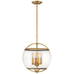 Hinkley Calvin 15" Wide Heritage Brass 4-Light Orb Pendant