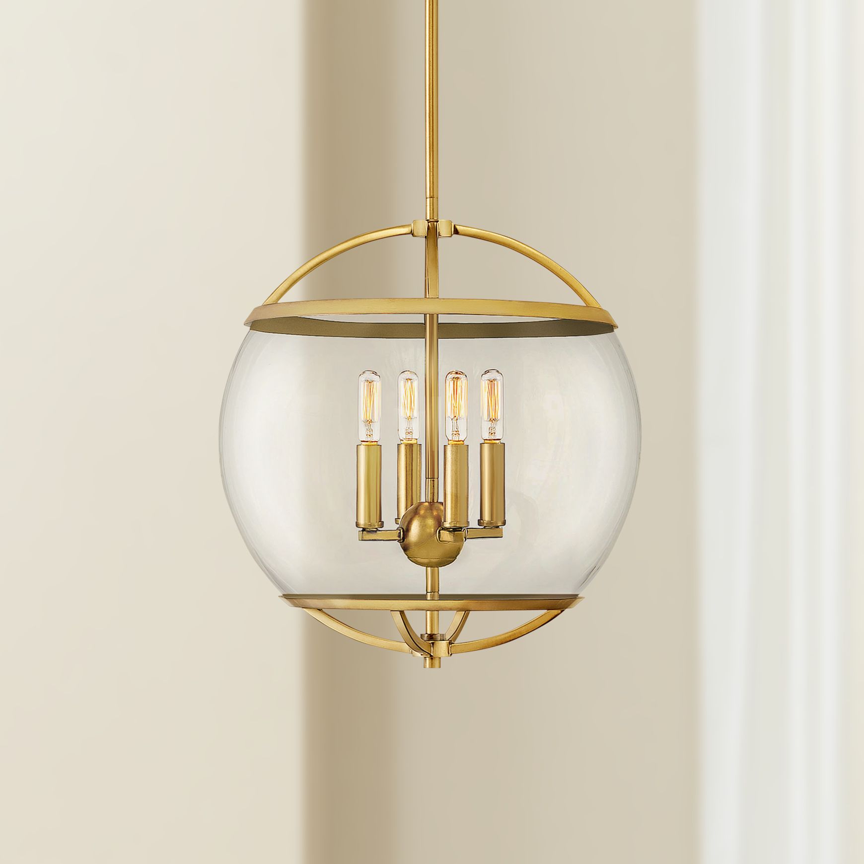 brass orb pendant light