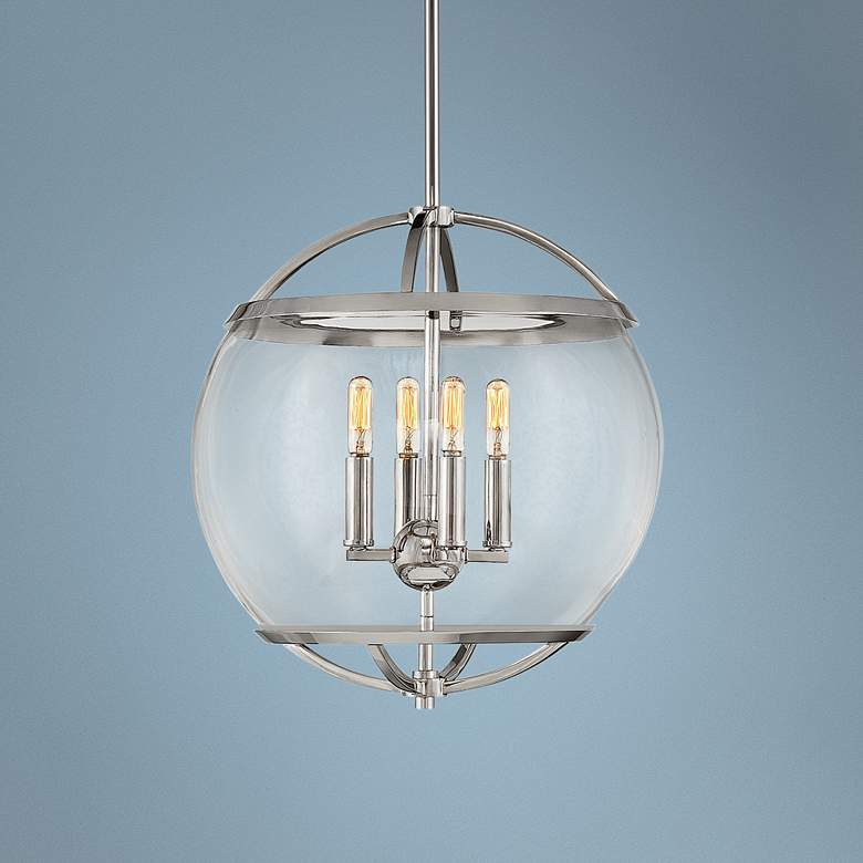 Image 1 Hinkley Calvin 15" Wide Polished Nickel 4-Light Orb Pendant